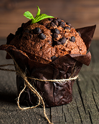 Muffin de Banana com Chocolate e Café Utam Solúvel